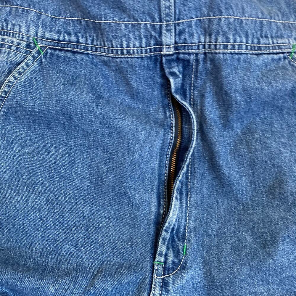 Oshkosh Mens Sz 38 Vintage Denim Carpenter Bib Overalls Vestback Med Wash - Picture 13 of 16